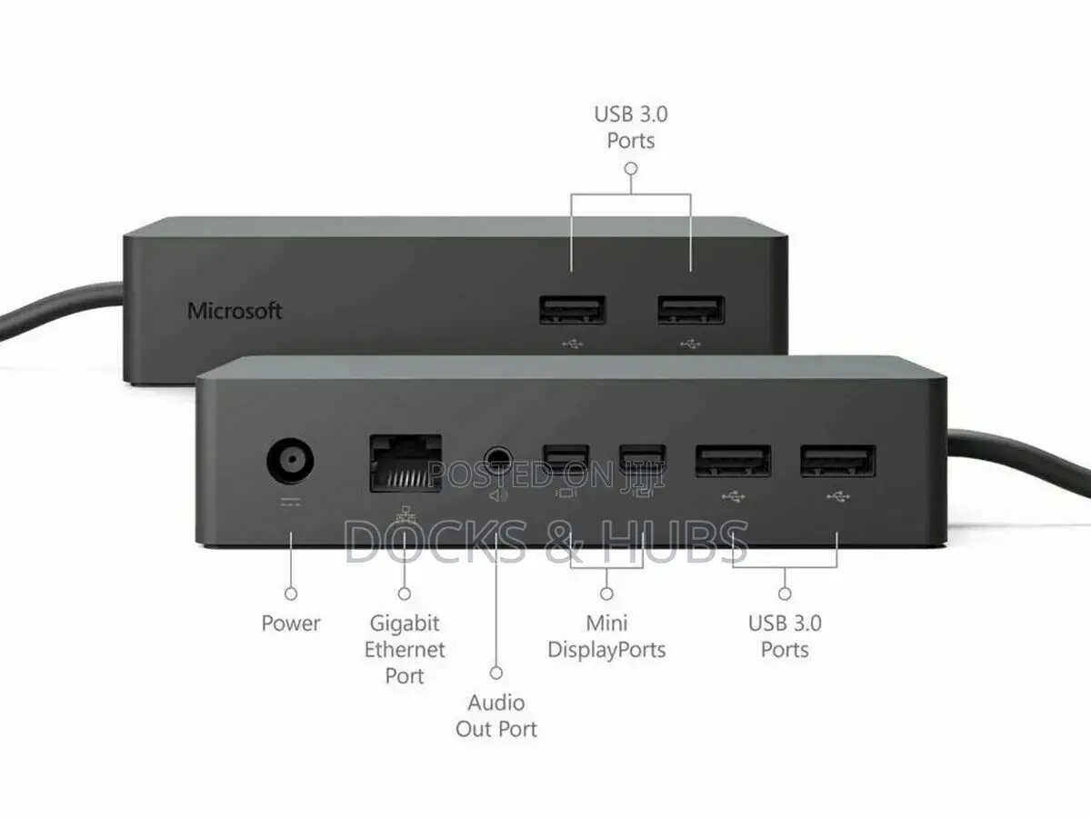 Microsoft Surface Dock-Pro X, 8, 7, 6,5,4 Laptop, Book, Go.
