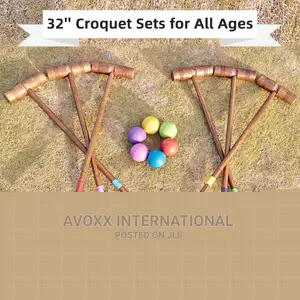 Pointyard 32inchs Six Player Croquet Set, Regulation