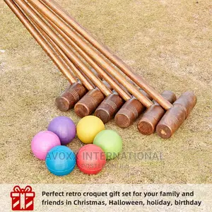 Pointyard 32inchs Six Player Croquet Set, Regulation