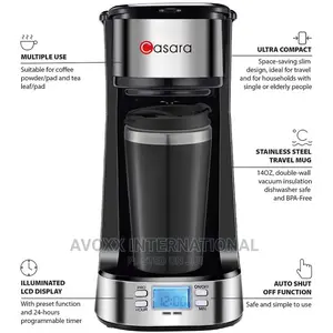 Casara Single Serve Coffee Maker-W/ Programmable LCD Display