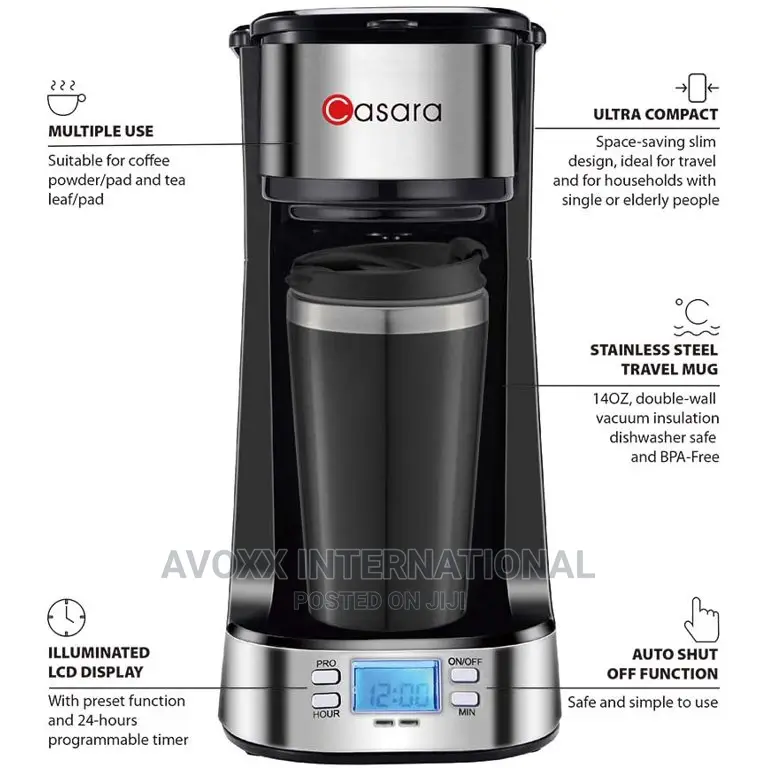 Casara Single Serve Coffee Maker-W/ Programmable LCD Display