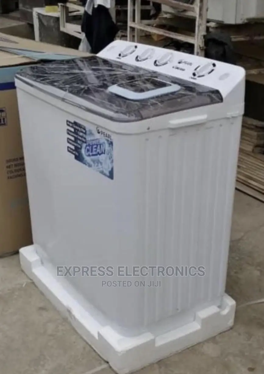 WASH AND SPIN 12kg Twin Tub Pearl Semi Automatic+Power Guard