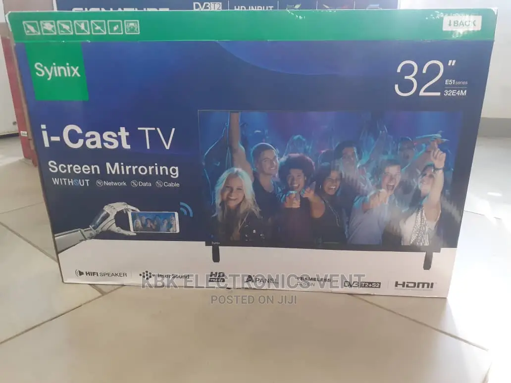 Syinix Icast 32" Flameless Satellite Digital Led Tv