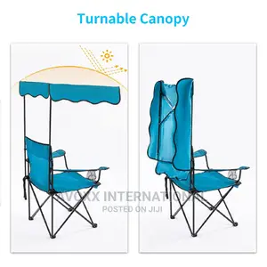 Lamberia Outdoor Camping Chair, Beach Chair W/Canopy Shade