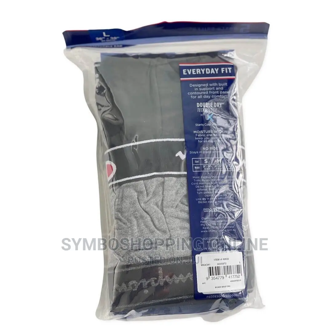 Champion Elite Boxer Briefs Large 36"-38" (5 Briefs/Pack)