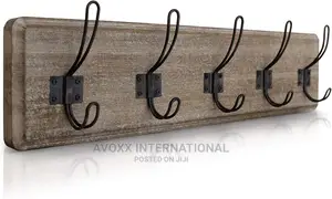 HBCY Rustic Coat Rack W/5 Hooks – Wall Mounted 24"
