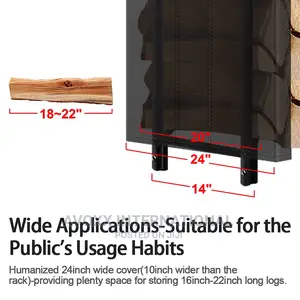 Amagabeli 4ft Firewood Log Rack With Cover Combo Set