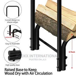Amagabeli 4ft Firewood Log Rack With Cover Combo Set