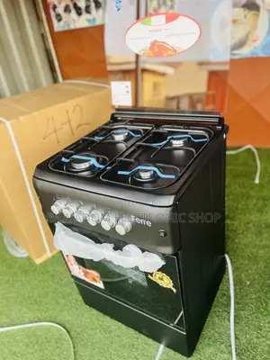 Black Colour 60x60 Ferre 4 Burner Gas Cooker With Grill