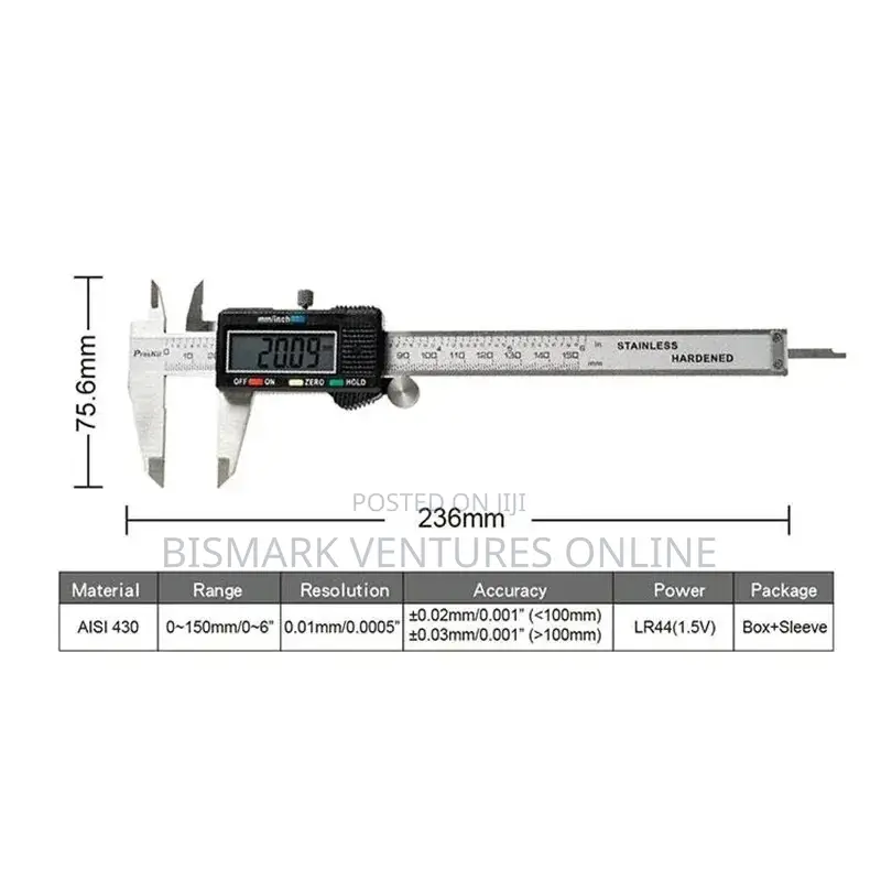 150mm 6inch Stainless Digital Caliper