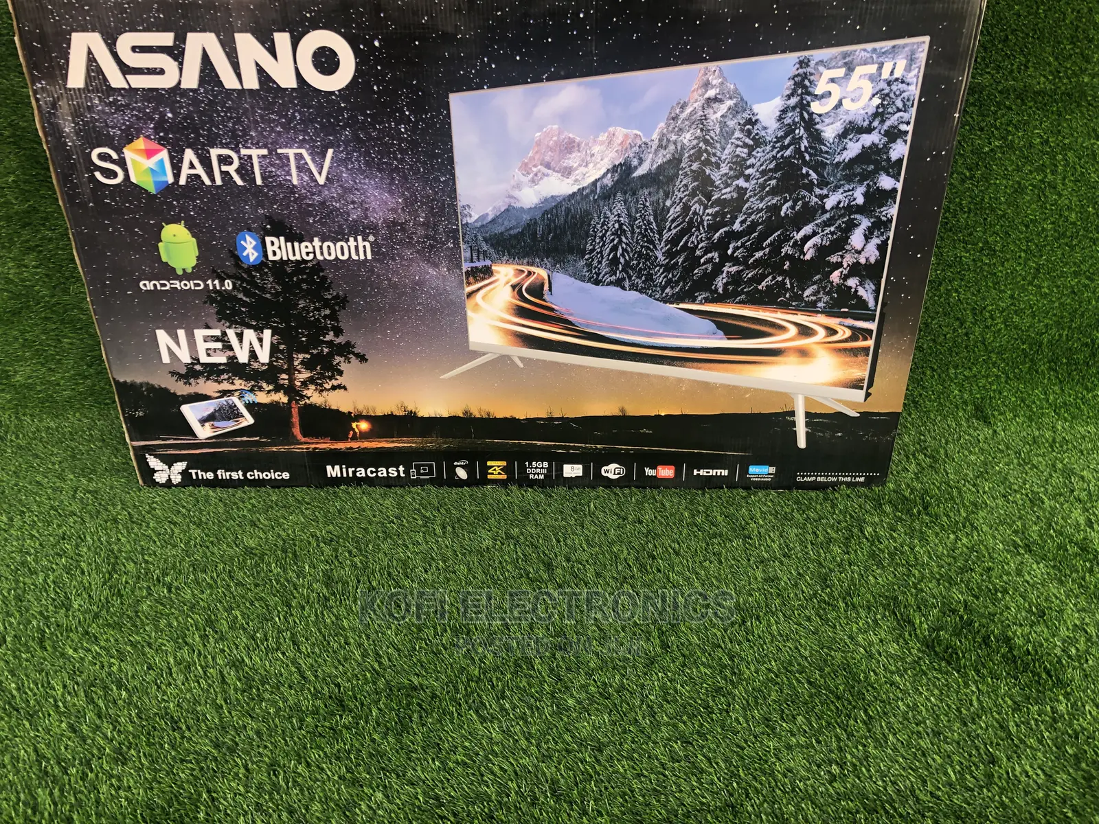 Frameless Bezel Asano 55" UHD Smart Satellite TV