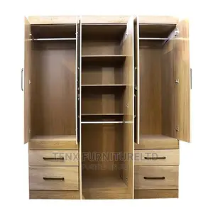 Wardrobe (2 Large Mirrors)Dark Brown