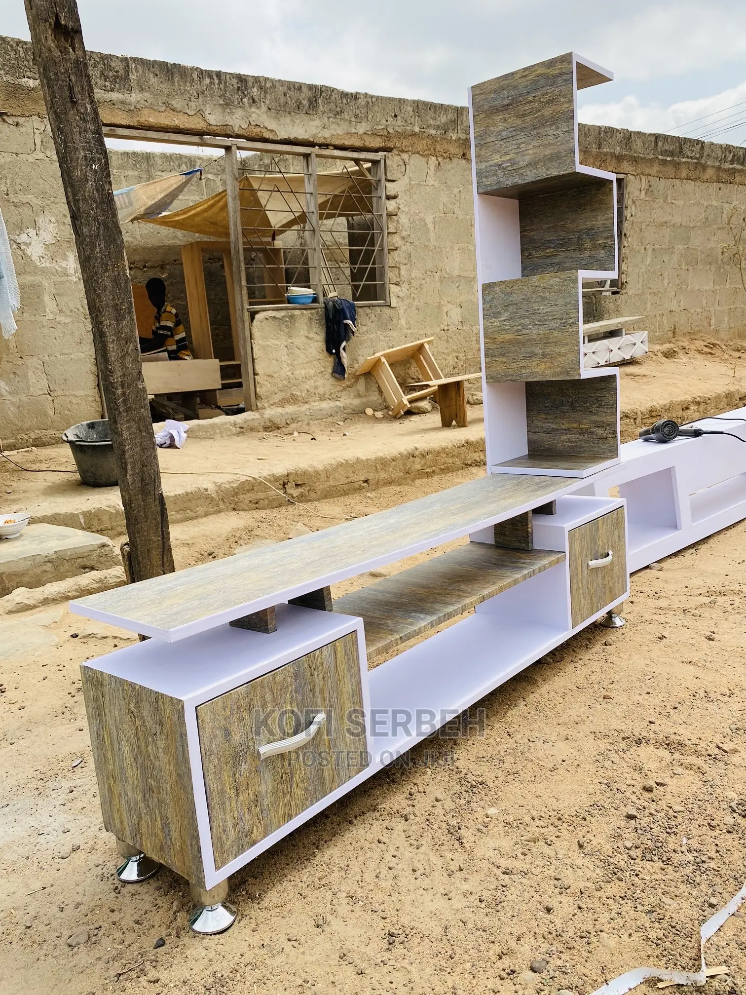 Wooden Tv Stand With Shelves