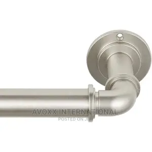 Mode Industrial Room Darkening Curtain Rod Set,72-144"Nickel