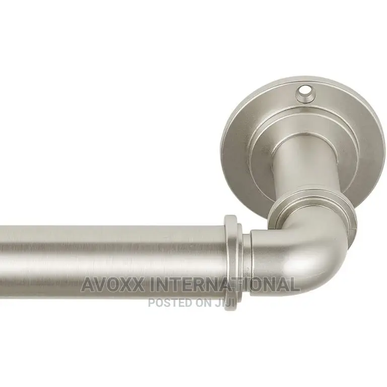 Mode Industrial Room Darkening Curtain Rod Set,72-144"Nickel