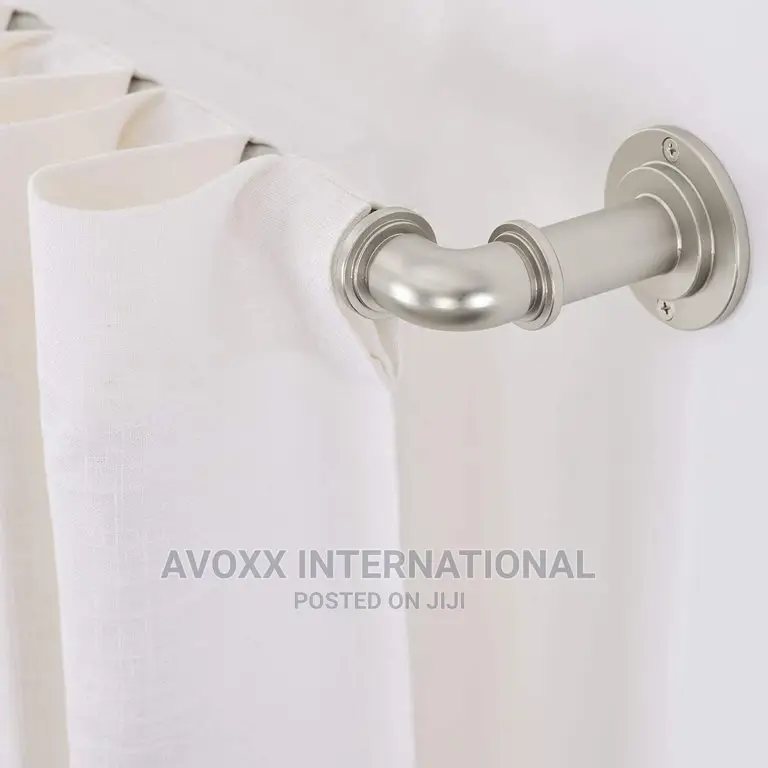 Mode Industrial Room Darkening Curtain Rod Set,72-144"Nickel
