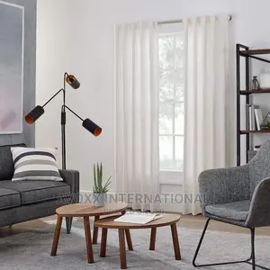 Mode Industrial Room Darkening Curtain Rod Set,72-144"Nickel