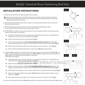 Mode Industrial Room Darkening Curtain Rod Set,72-144"Nickel