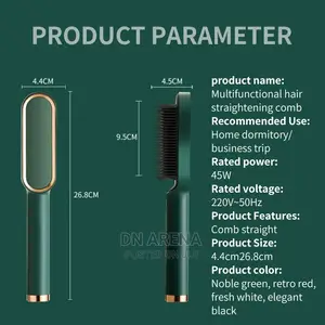 2 in 1 Hot Hair Straightener Brush Comb