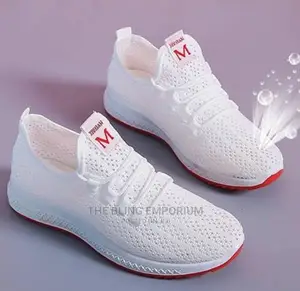 EU Size 40 , White Lace Up Sneakers
