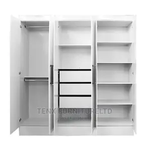 WARDROBE ( Glossy White)9 Spacious Compartments With 2 Hangi