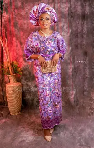 High Quality African Lace Fabric With Sequins for Unisex.
