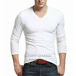 Chase Deer V-Neck Long Sleeves T-Shirt - White