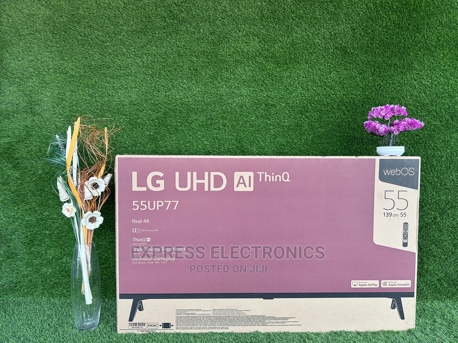 Wide Realistic Color LG 55”UHD Smart Up77 Sleek Design Tv