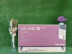 Wide Realistic Color LG 55”UHD Smart Up77 Sleek Design Tv