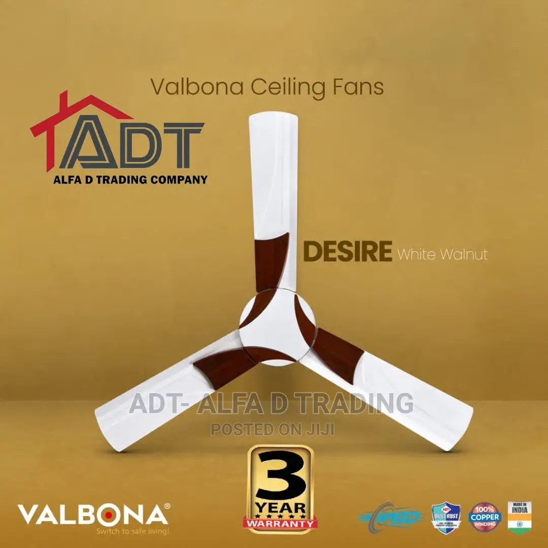 Valbona Desire Ceiling Fan- White Walnut