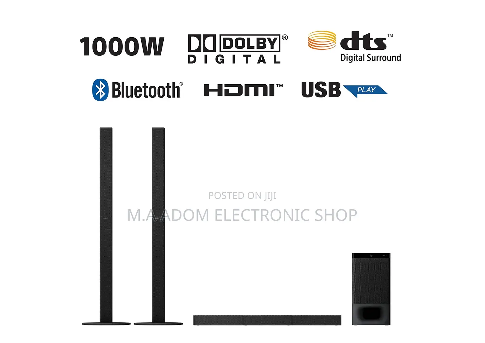 Sony 5.1ch 1000watts Bluetooth Sound Bar System