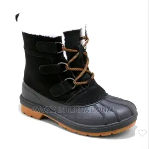 Boys Boots Black Suede Faux Sheep Fur Size 38 Cat Jack