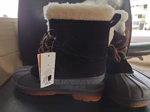 Boys Boots Black Suede Faux Sheep Fur Size 38 Cat Jack