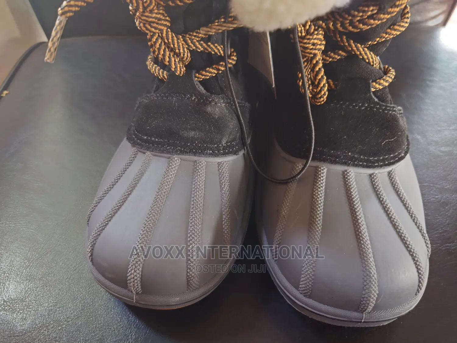 Boys Boots Black Suede Faux Sheep Fur Size 38 Cat Jack