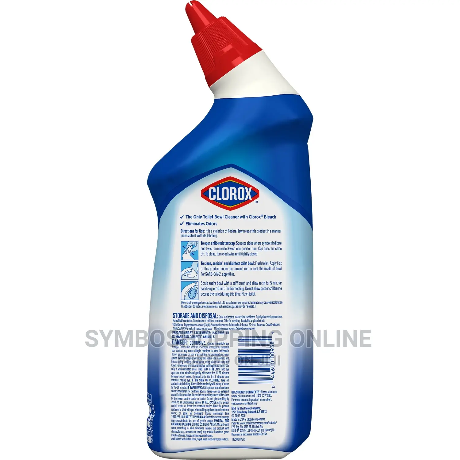 Clorox Toilet Bowl Cleaner W/Bleach, Rain Clean, 24 Fl Oz