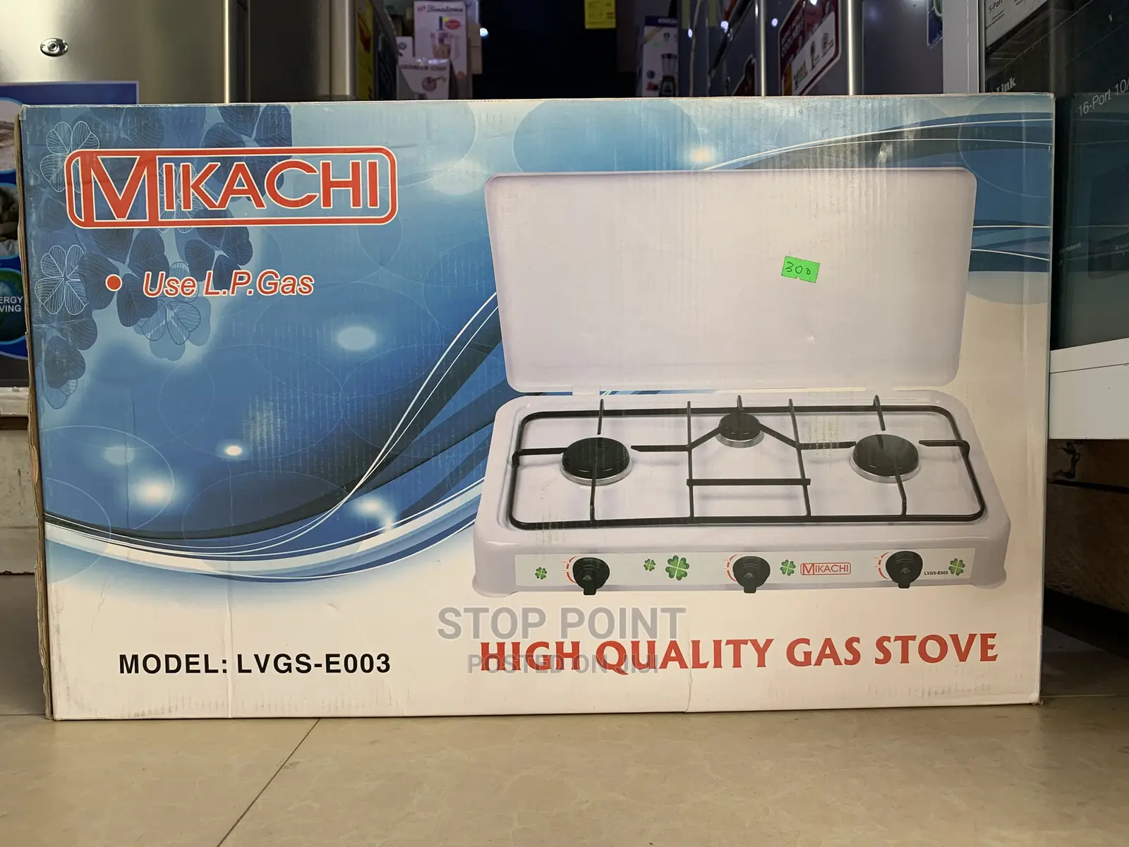Mikachi 3 Burner Gas Stover