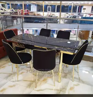 Golden Dinning With 6 Chairs . Free Delivery