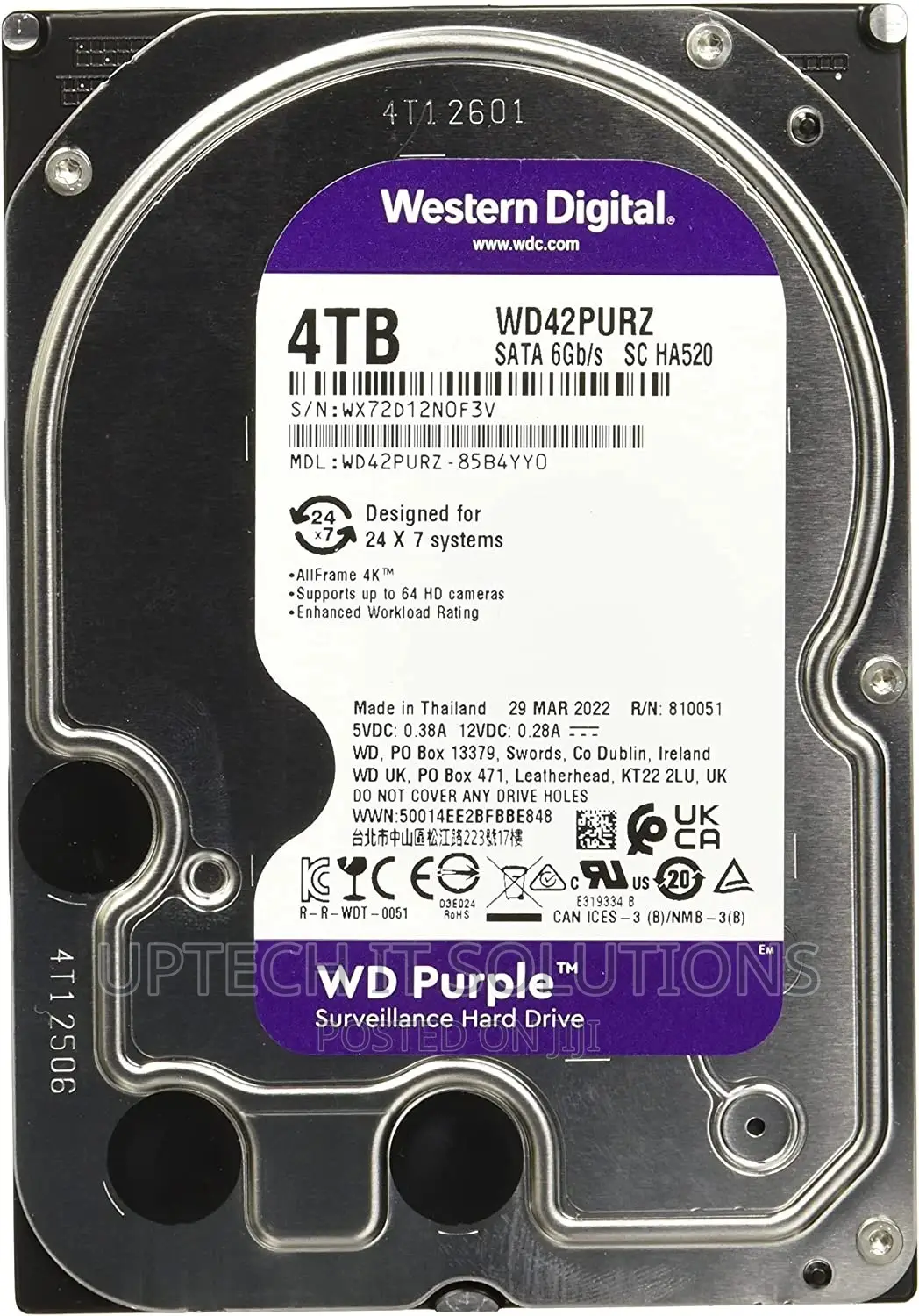 Western Digital Purple 4TB Surveillance Hard Disk Drive
