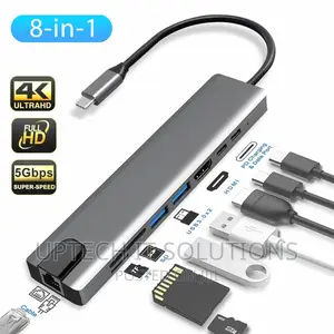 8 in 1 Type C Adapter Compatible for USB C Devices