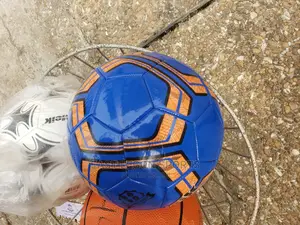 Football Leather Size 5 Blue Soccer