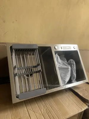 Grey Cabinet Sink With Knife Holder