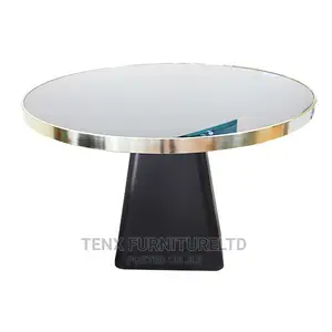 Dining Table Metal With Glass Top Black