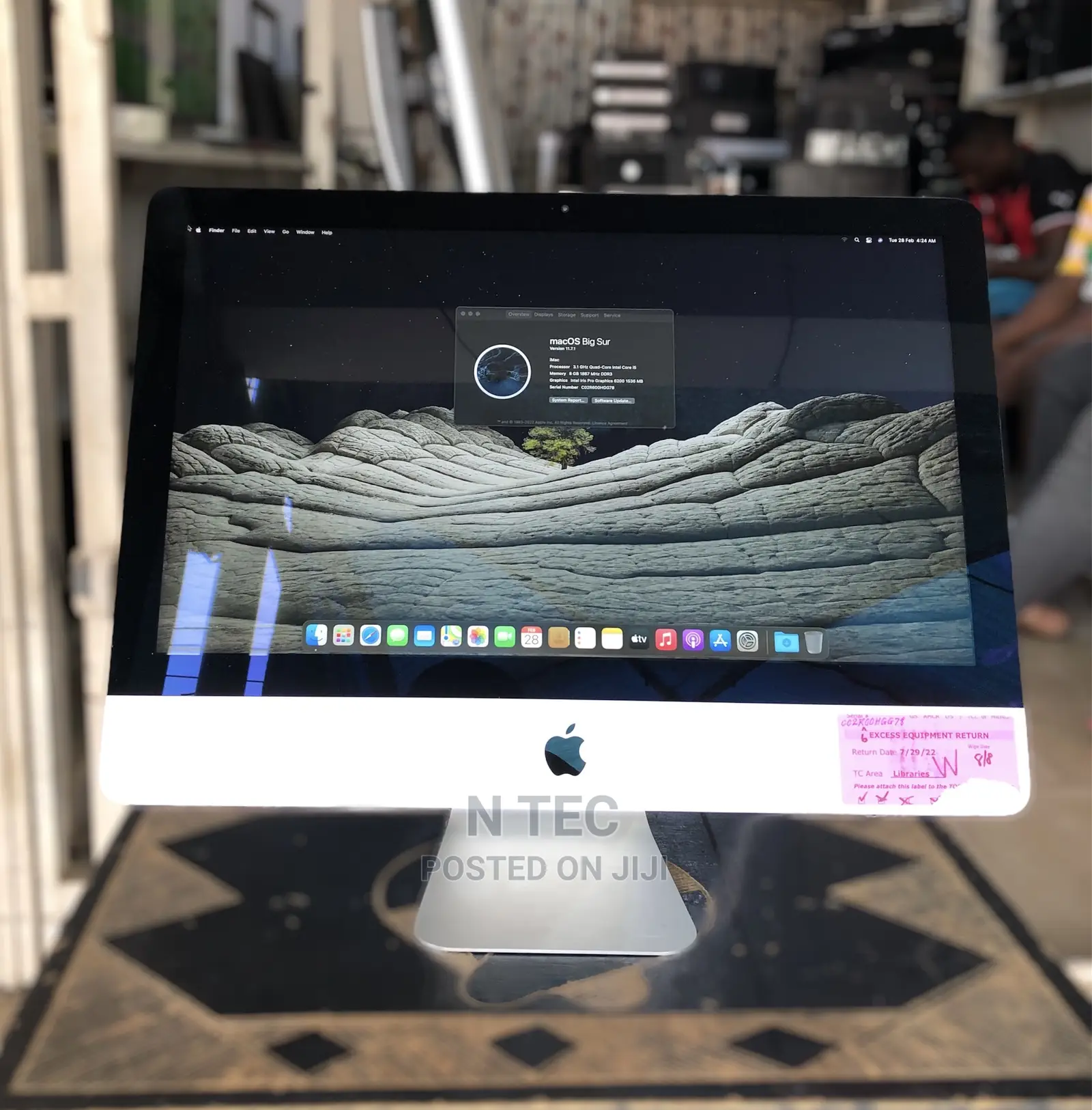 Desktop Computer Apple iMac 8GB Intel Core I5 HDD 1T