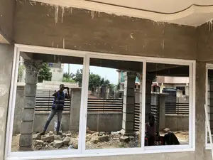 White Aluminum Sliding Glass Window With Mirror Glass Type