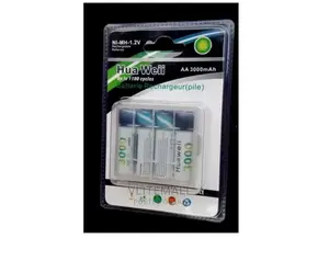 Hua Weii 4 Rechargeable AA Batteries - 3000mah