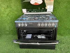 Ferre Gas Stove 5burner Oven Rotisserie Black Classic Design