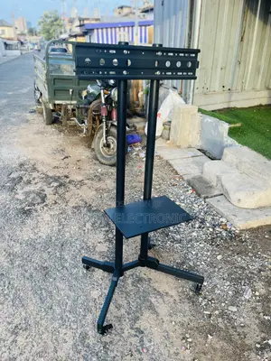 Black Anti Rust Movable Tv Stand 32”-70”