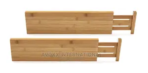 Bamboo Wood Fit Adjustable Kitchen Drawer Dividers, 4 Sets