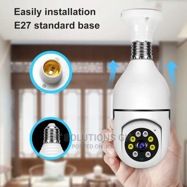 V380 WIFI Bulb Camera, 1080P, Double Double Light Source, In