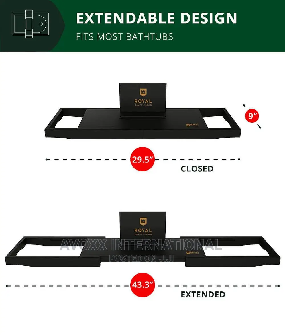 Royal Craft-wood Bath Rack - Black/Gray